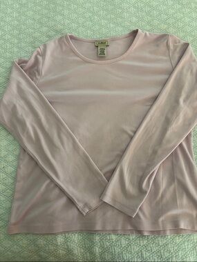 L.L. Bean Women's Long-Sleeve Crewneck Top - Pale Pink